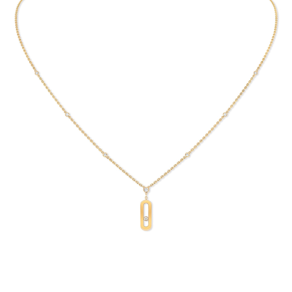 Messika Lange Move Uno Halskette (10111-YG) aus Gelbgold mit Diamant