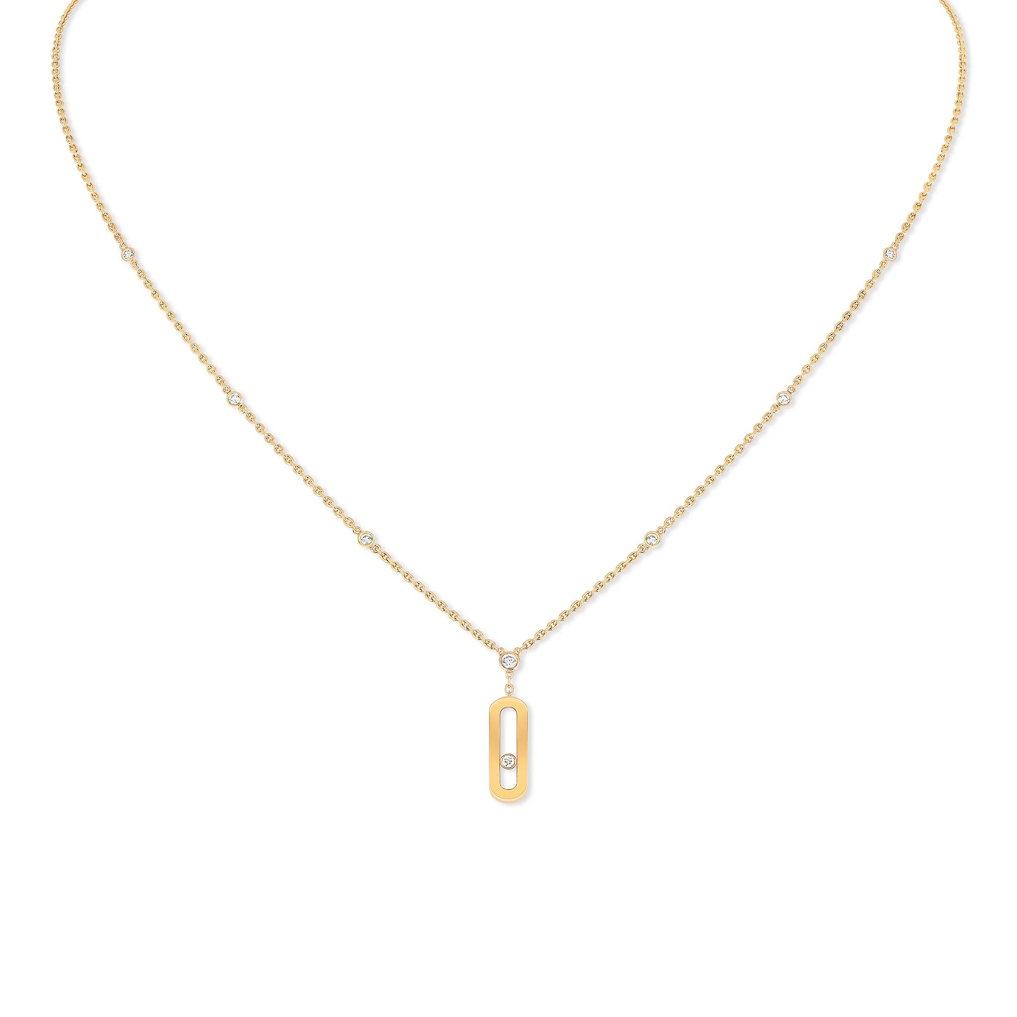 Messika Lange Move Uno Halskette (10111-YG) aus Gelbgold mit Diamant