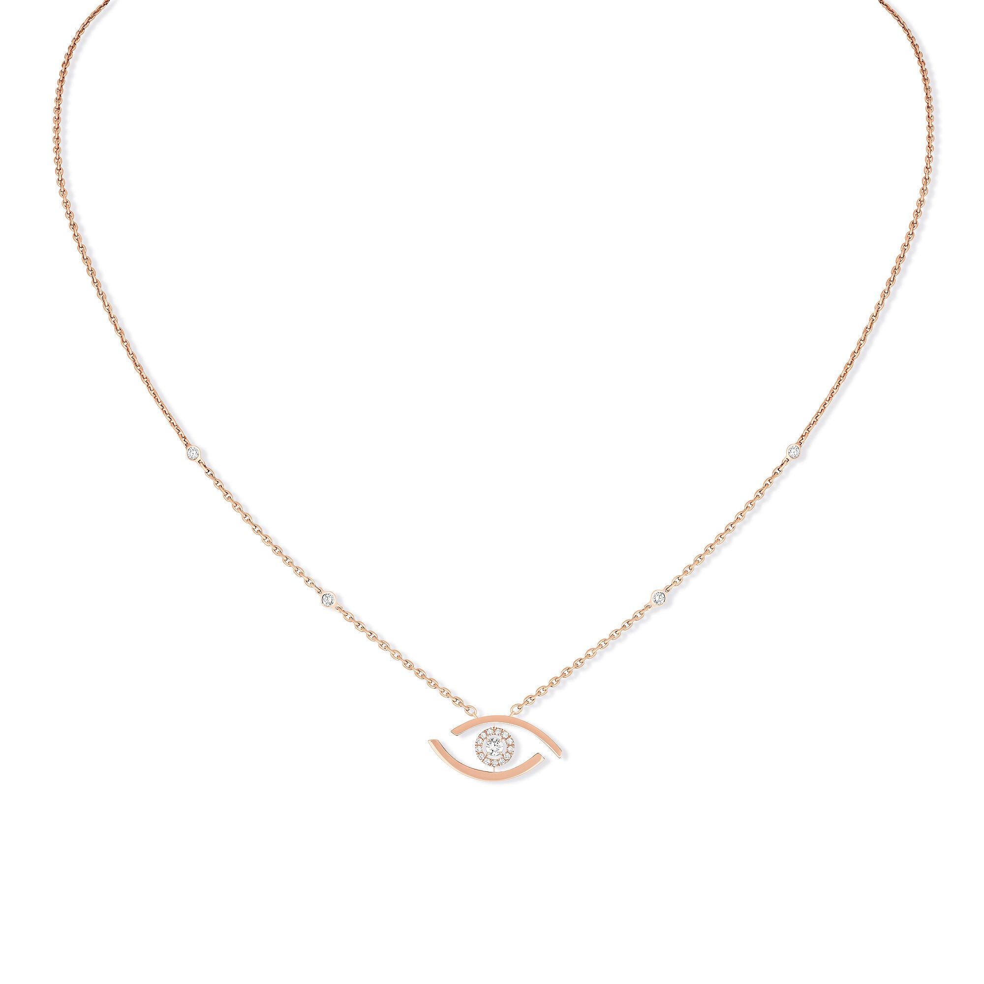 Messika Lucky Eye Halskette (07524-PG) aus Roségold mit Diamant
