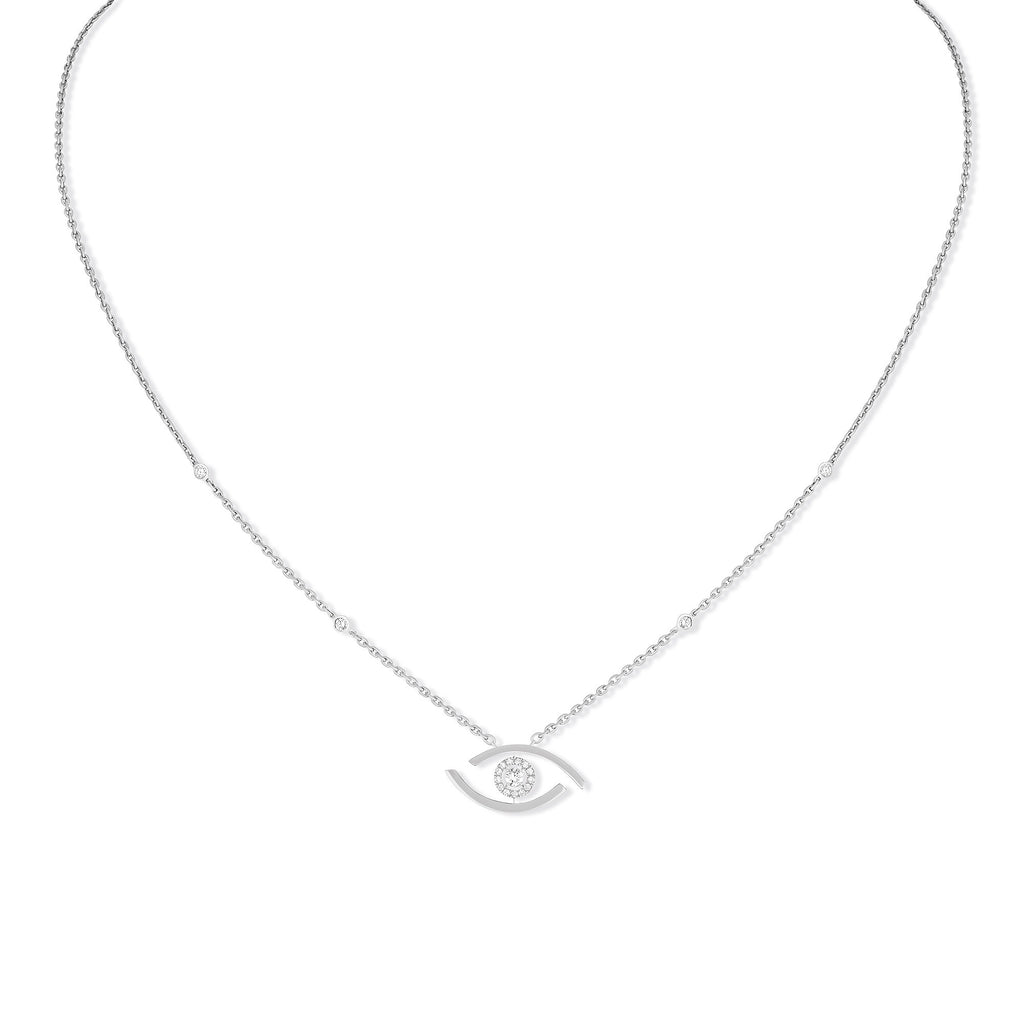 Messika Lucky Eye Halskette (07524-WG) aus Weißgold mit Diamant