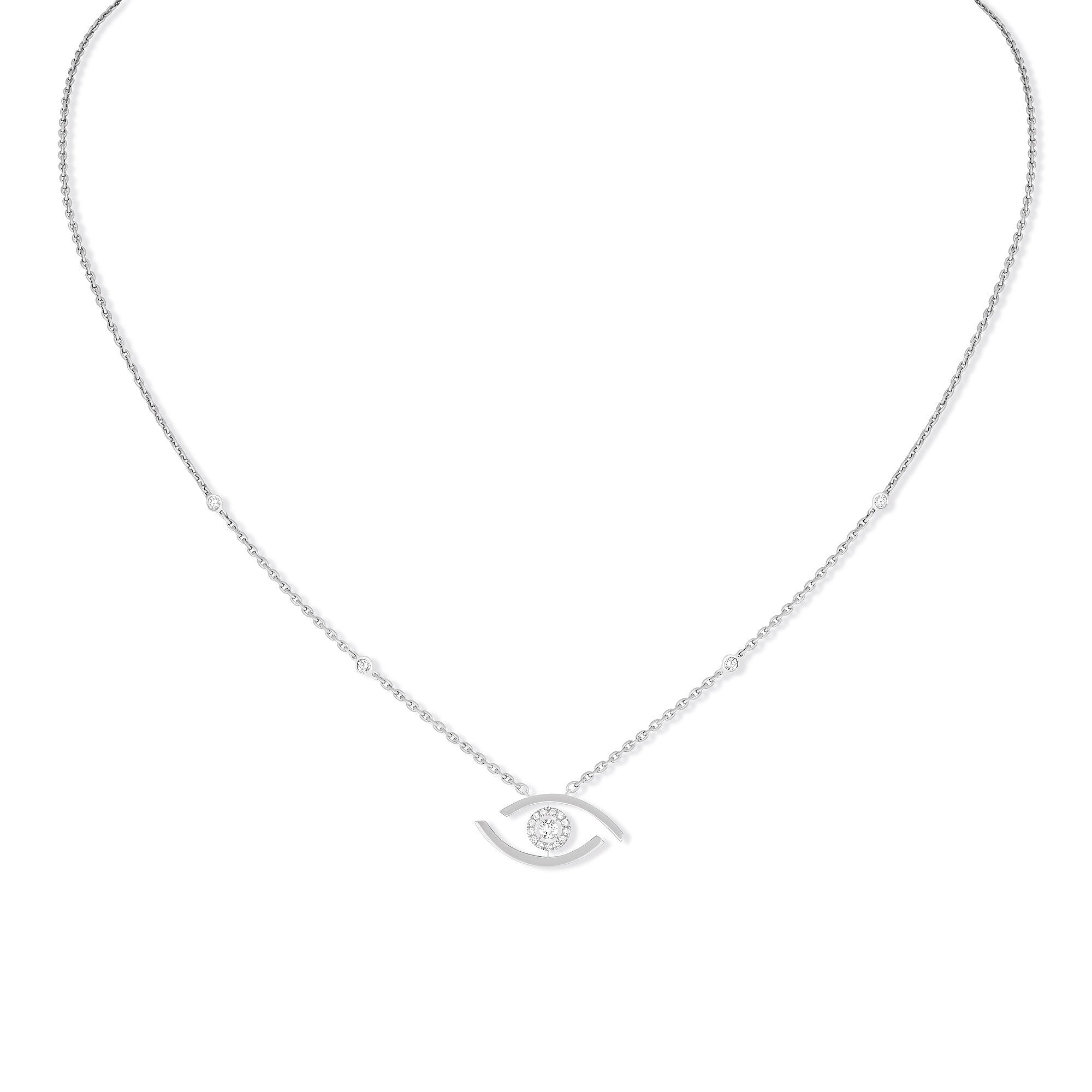 Messika Lucky Eye Halskette (07524-WG) aus Weißgold mit Diamant