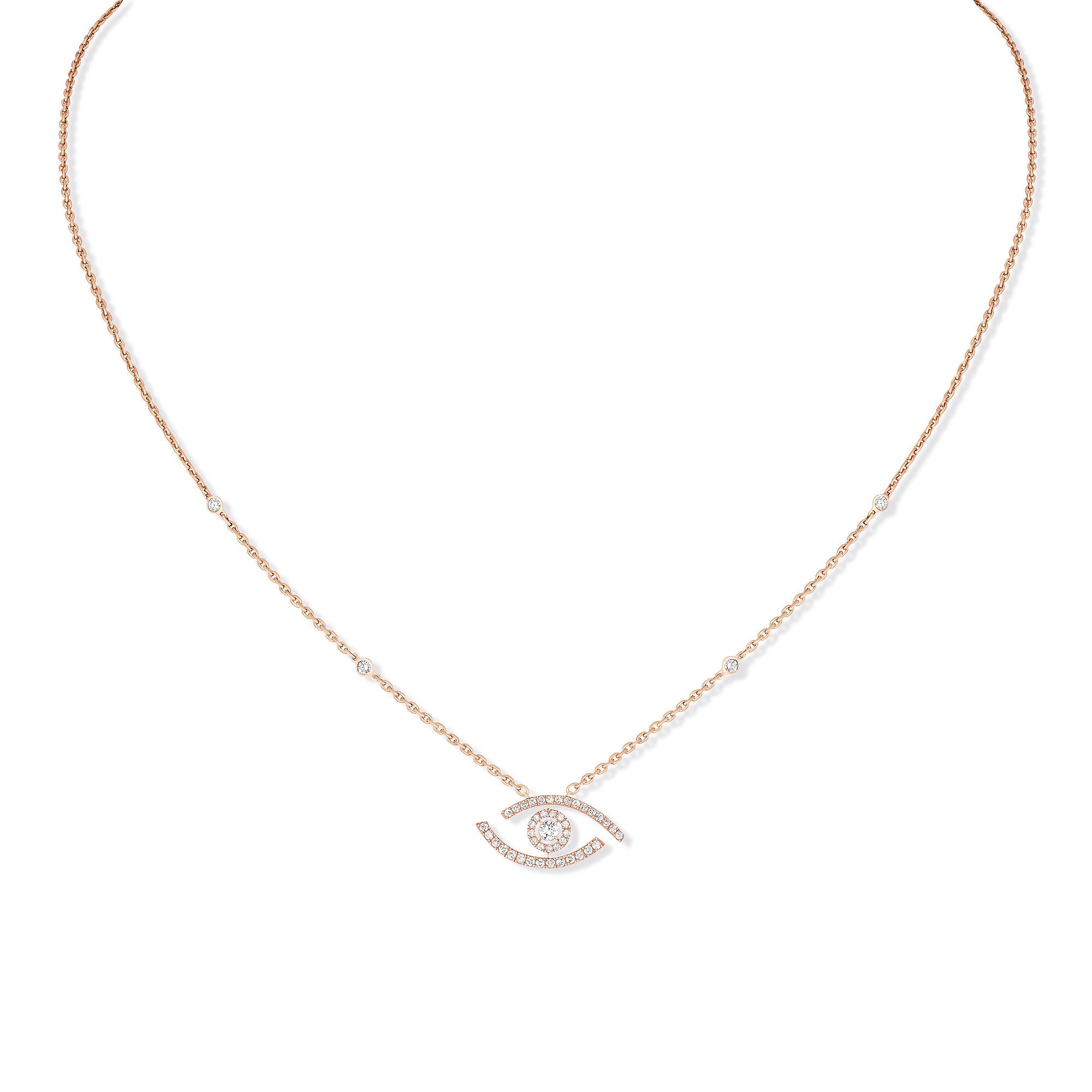 Messika Lucky Eye Halskette (07525-PG) aus Roségold mit Diamant