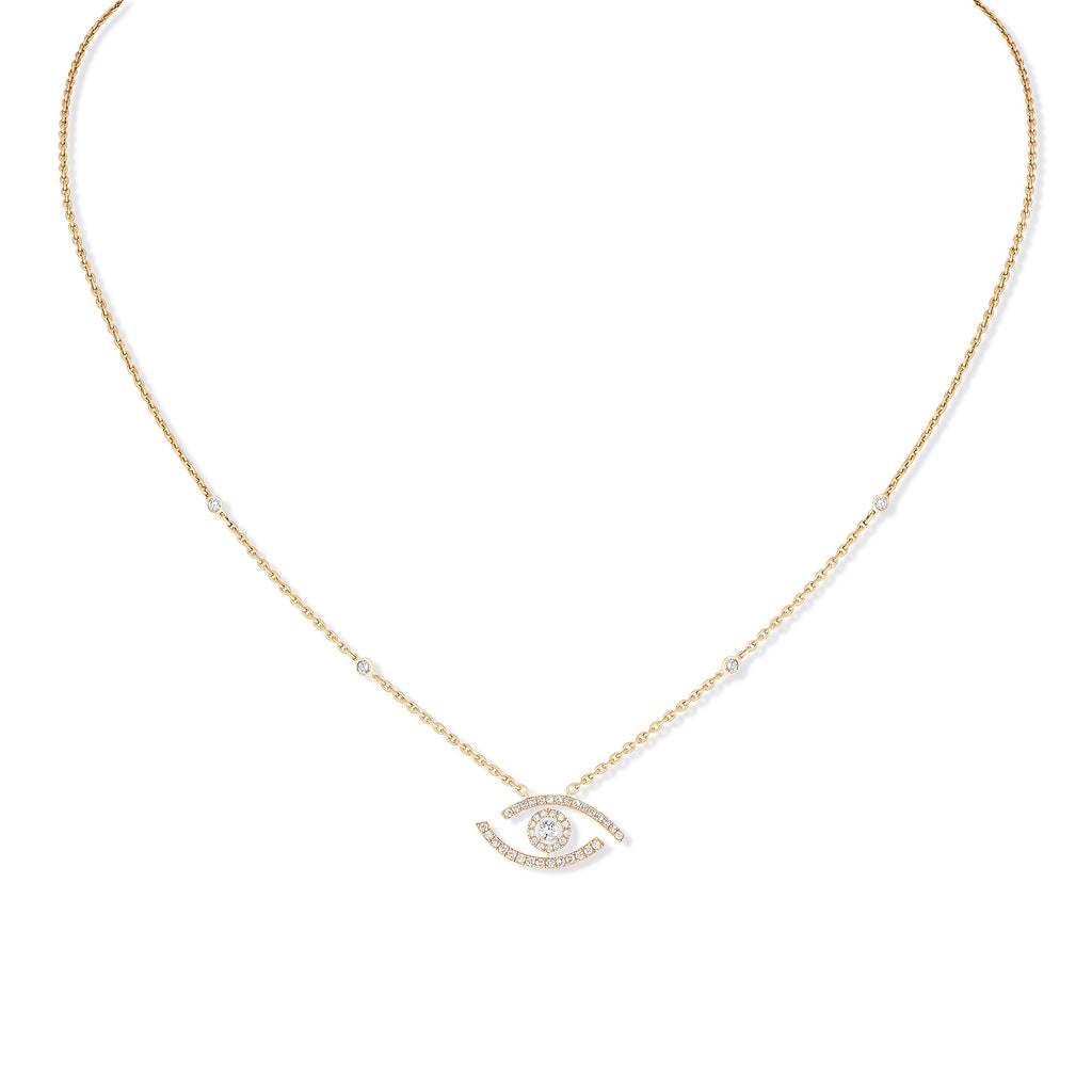 Messika Lucky Eye Halskette (07525-YG) aus Gelbgold mit Diamant