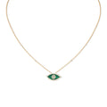Messika Lucky Eye Malachit Halskette (12592-YG) aus Gelbgold mit Diamant und Malachit