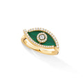 Messika Lucky Eye Malachit Ring (12954-YG) aus Gelbgold mit Diamant und Malachit