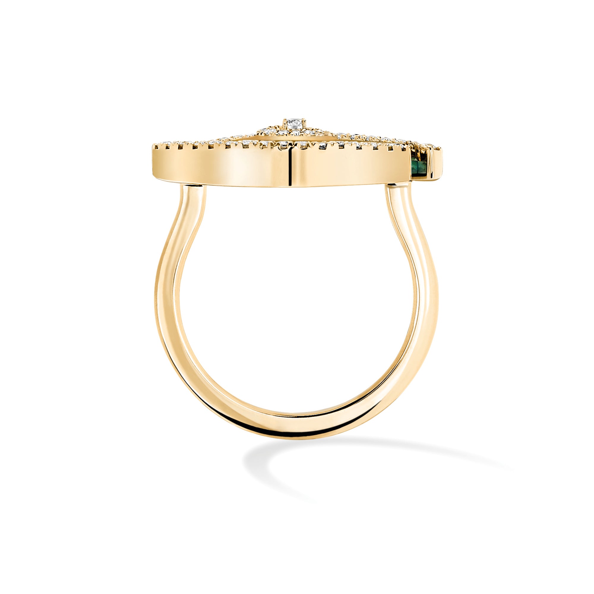 Messika Lucky Eye Malachit Ring (12954-YG) aus Gelbgold mit Diamant und Malachit