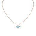 Messika Lucky Eye Türkis Halskette (12952-PG) aus Roségold mit Diamant und Türkis