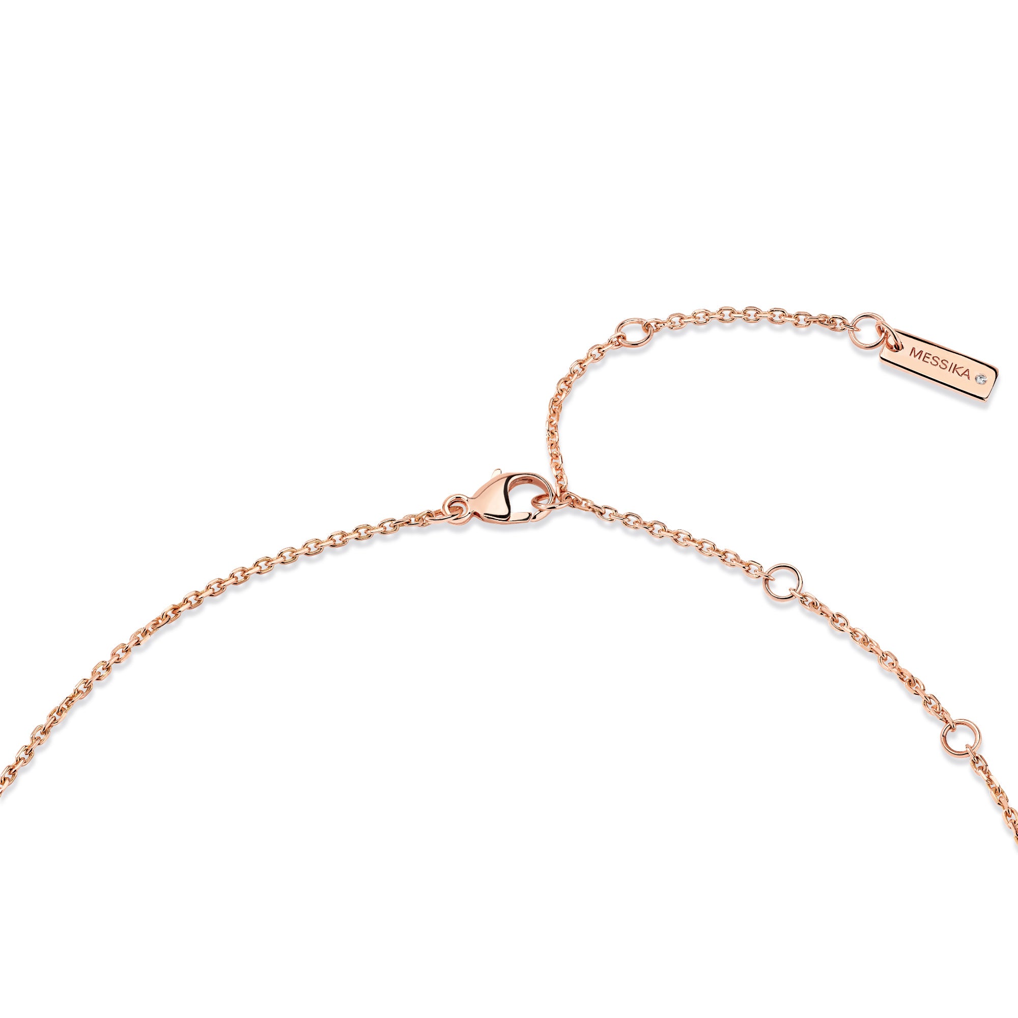 Messika Lucky Eye Türkis Halskette (12952-PG) aus Roségold mit Diamant und Türkis