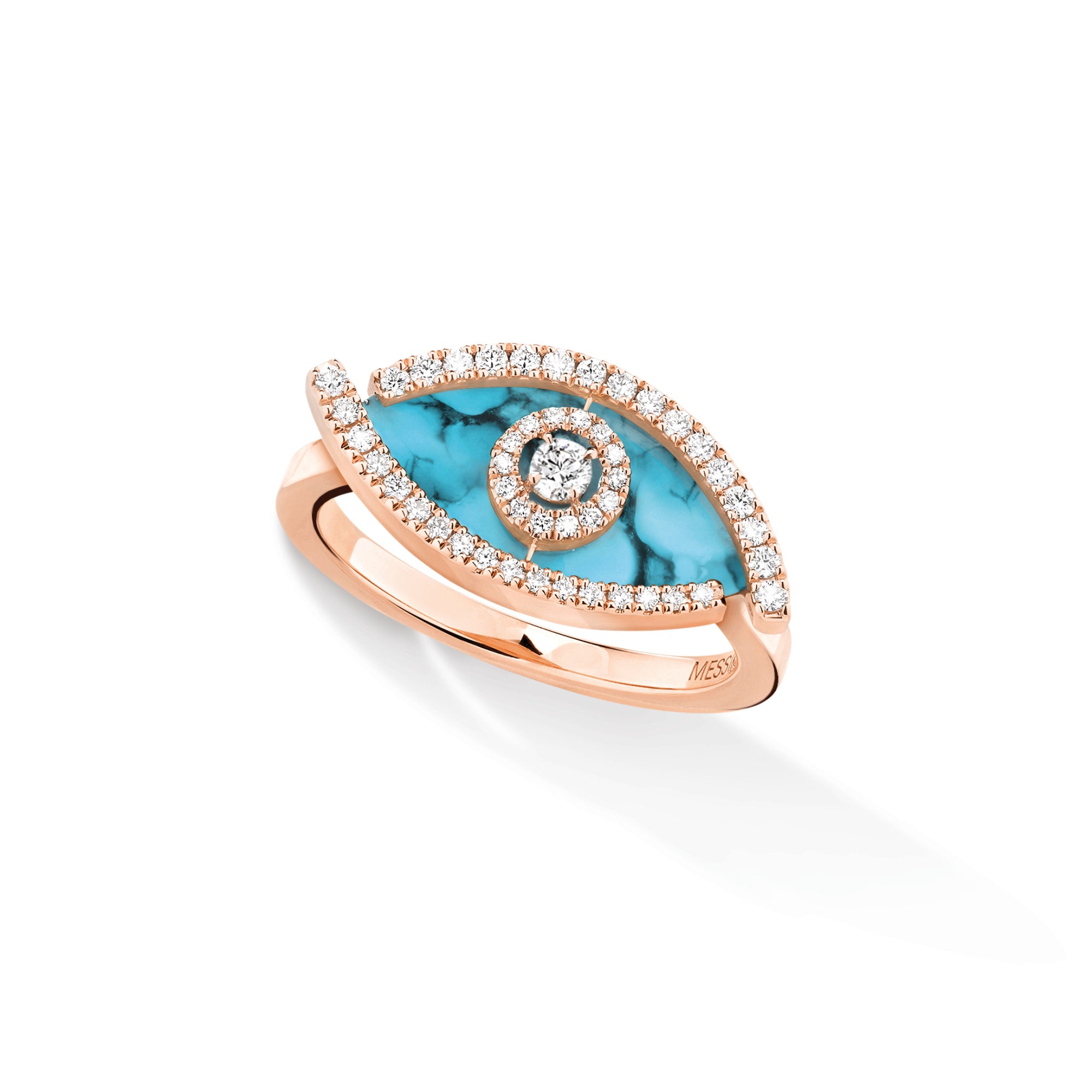 Messika Lucky Eye Türkis Ring (12956-PG) aus Roségold mit Diamant und Türkis