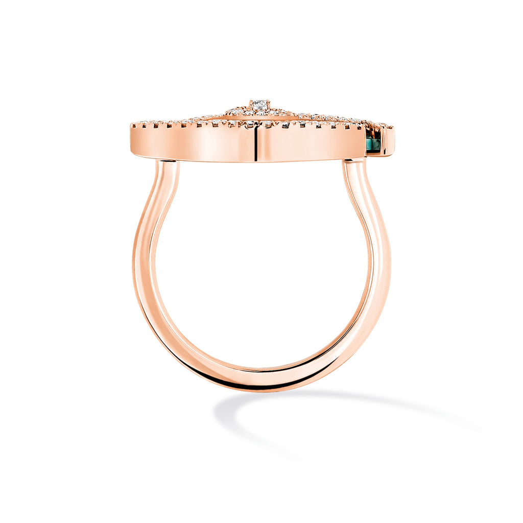 Messika Lucky Eye Türkis Ring (12956-PG) aus Roségold mit Diamant und Türkis