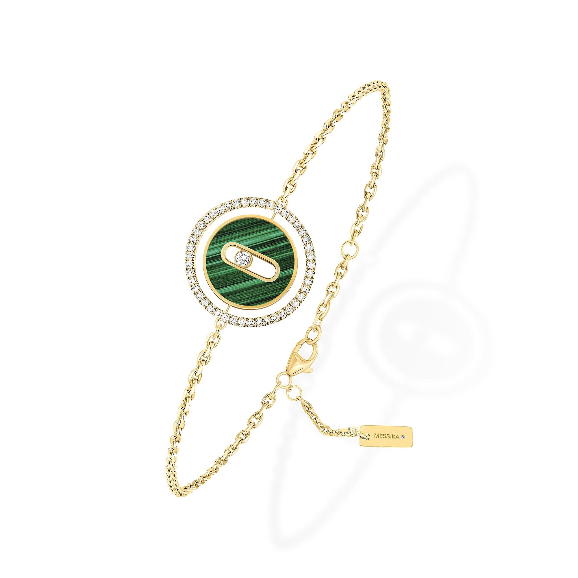 Messika Lucky Move Armband KM Malachit (11651-YG) aus Gelbgold mit Diamant und Malachit