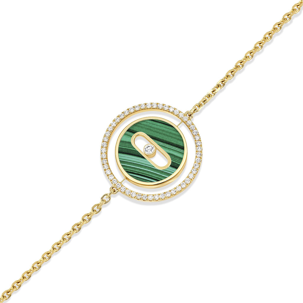 Messika Lucky Move Armband KM Malachit (11651-YG) aus Gelbgold mit Diamant und Malachit
