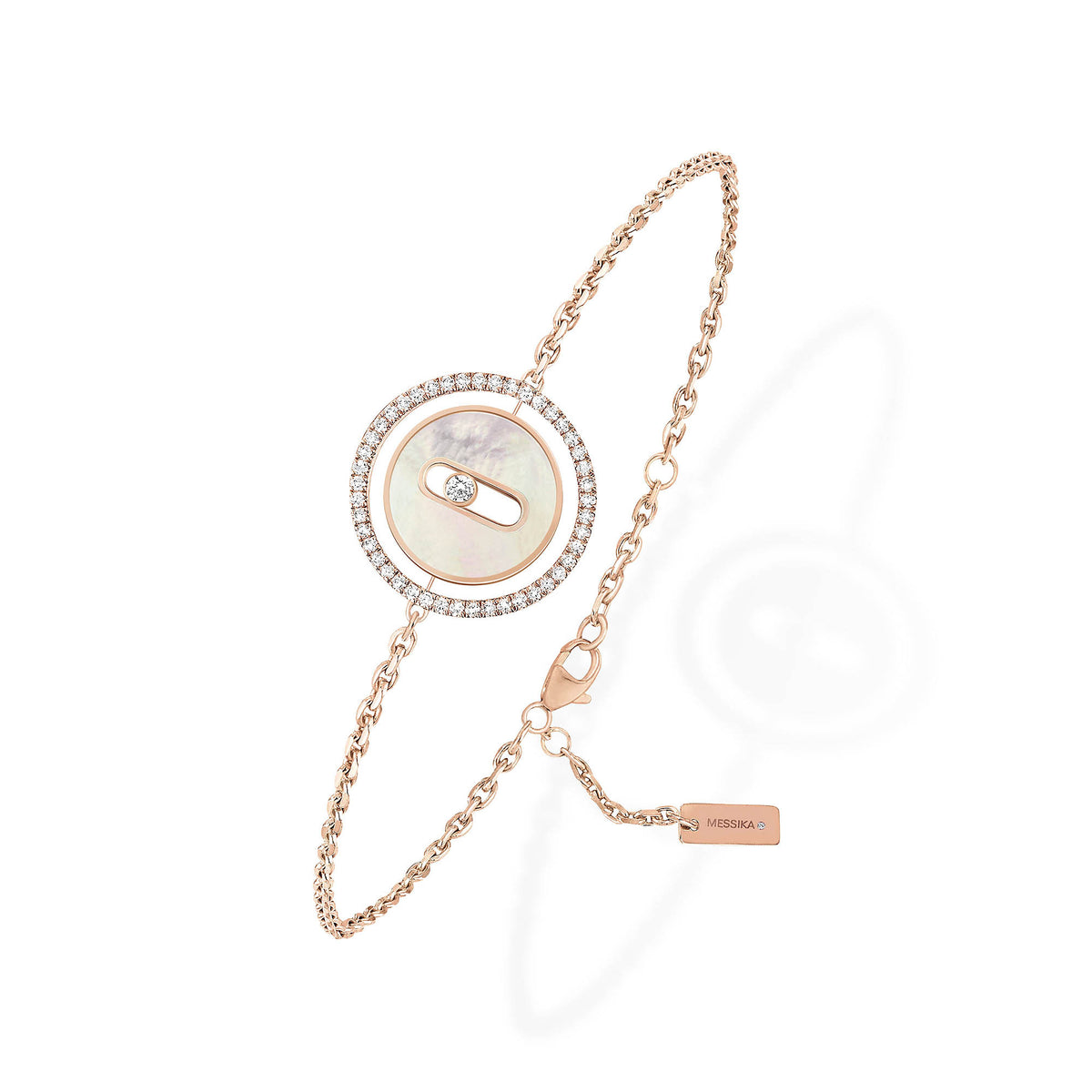 Messika Lucky Move Armband KM Perlmutt (11653-PG) aus Roségold mit Diamant und Perlmutt