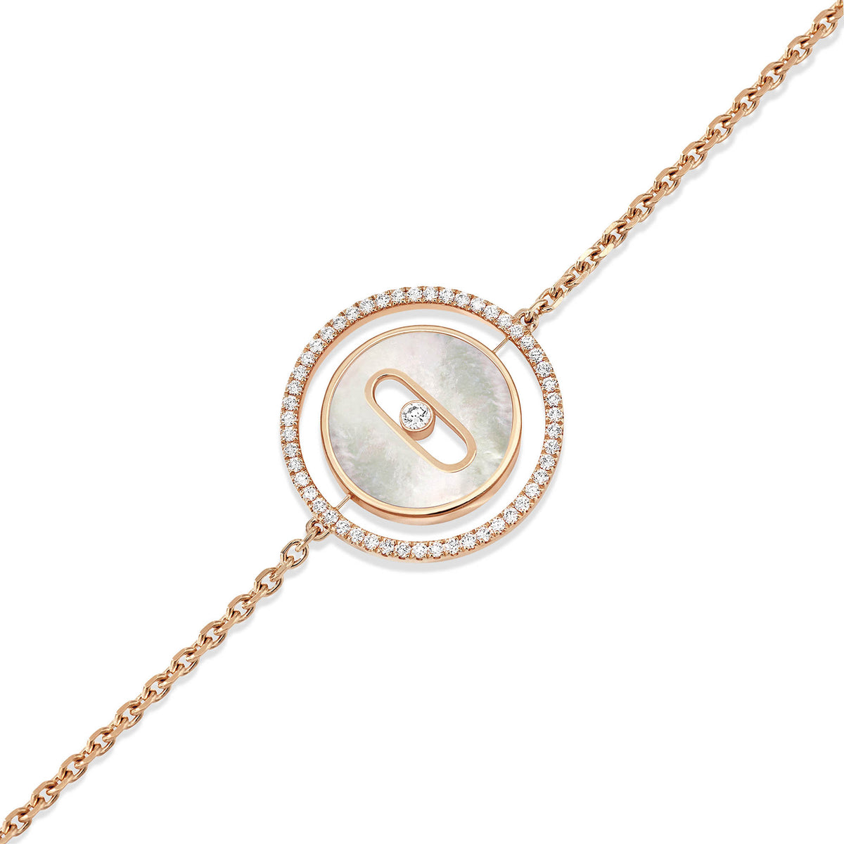 Messika Lucky Move Armband KM Perlmutt (11653-PG) aus Roségold mit Diamant und Perlmutt