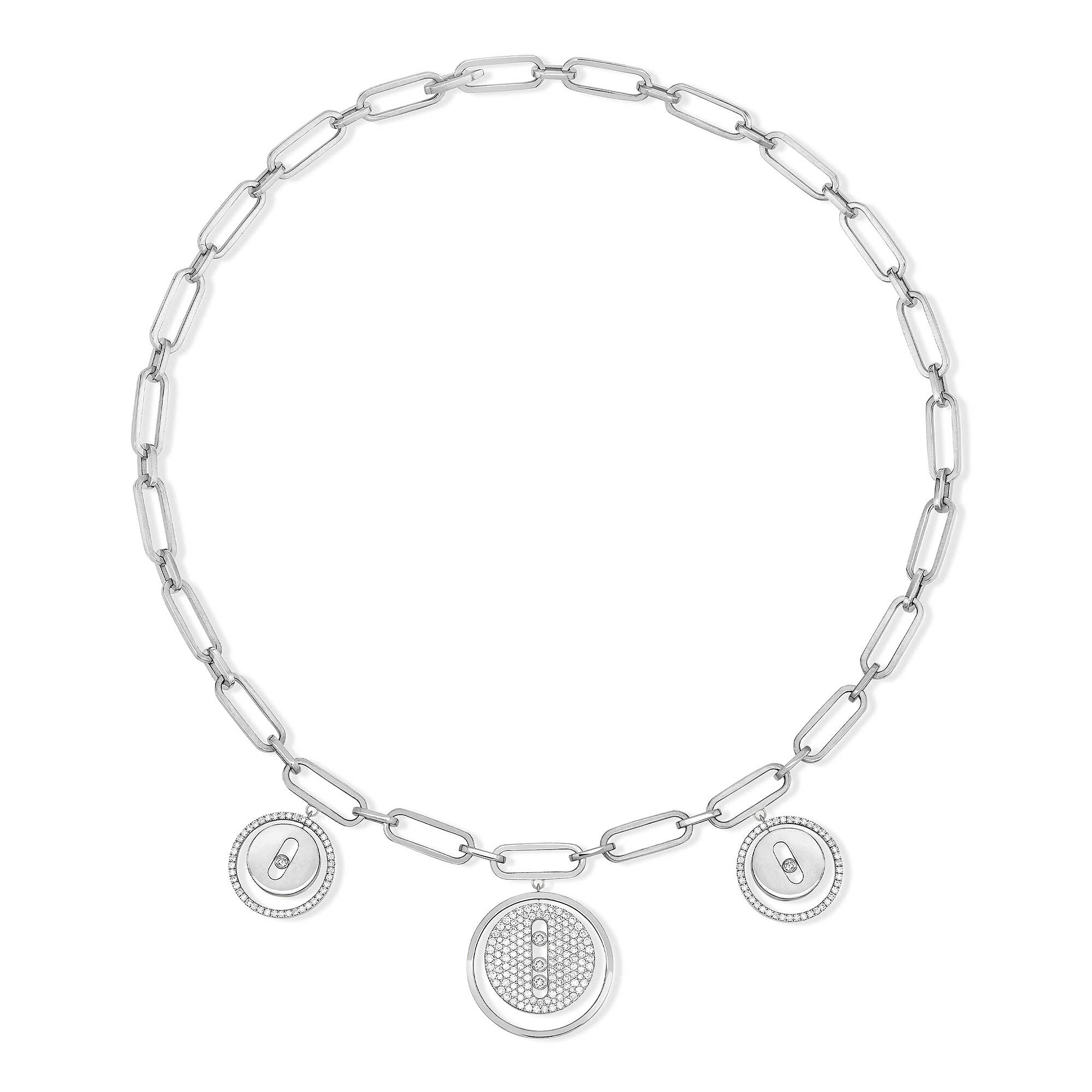 Messika Lucky Move Charms Choker Kette (11972-WG) aus Weißgold mit Diamant
