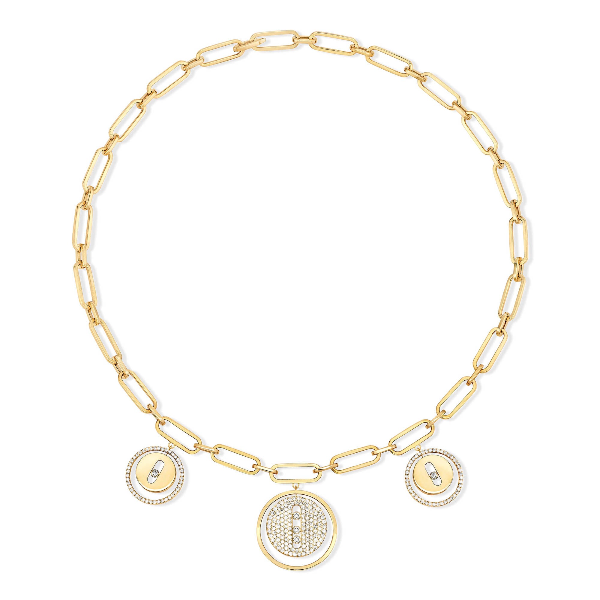 Messika Lucky Move Charms Choker Kette (11972-YG) aus Gelbgold mit Diamant