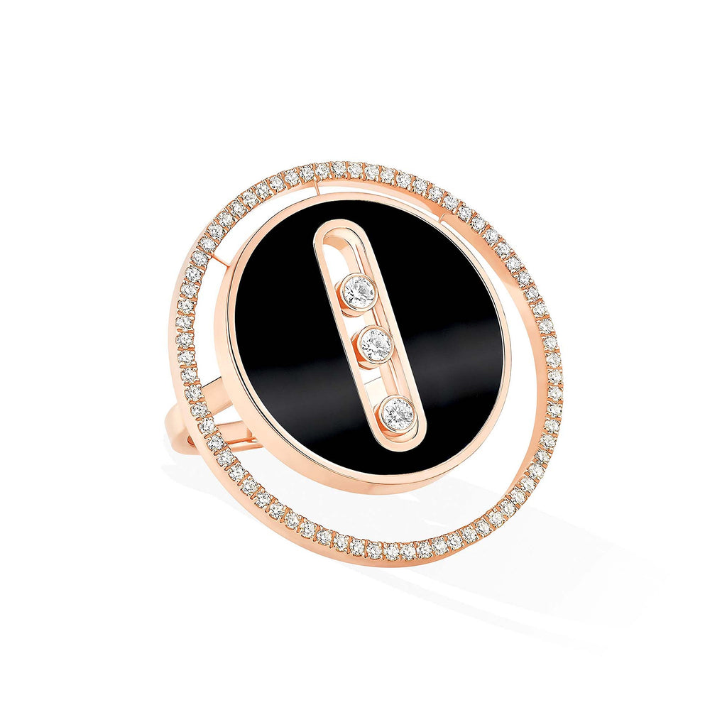 Messika Lucky Move GM Ring Onyx (12323-PG) aus Roségold mit Diamant und Onyx