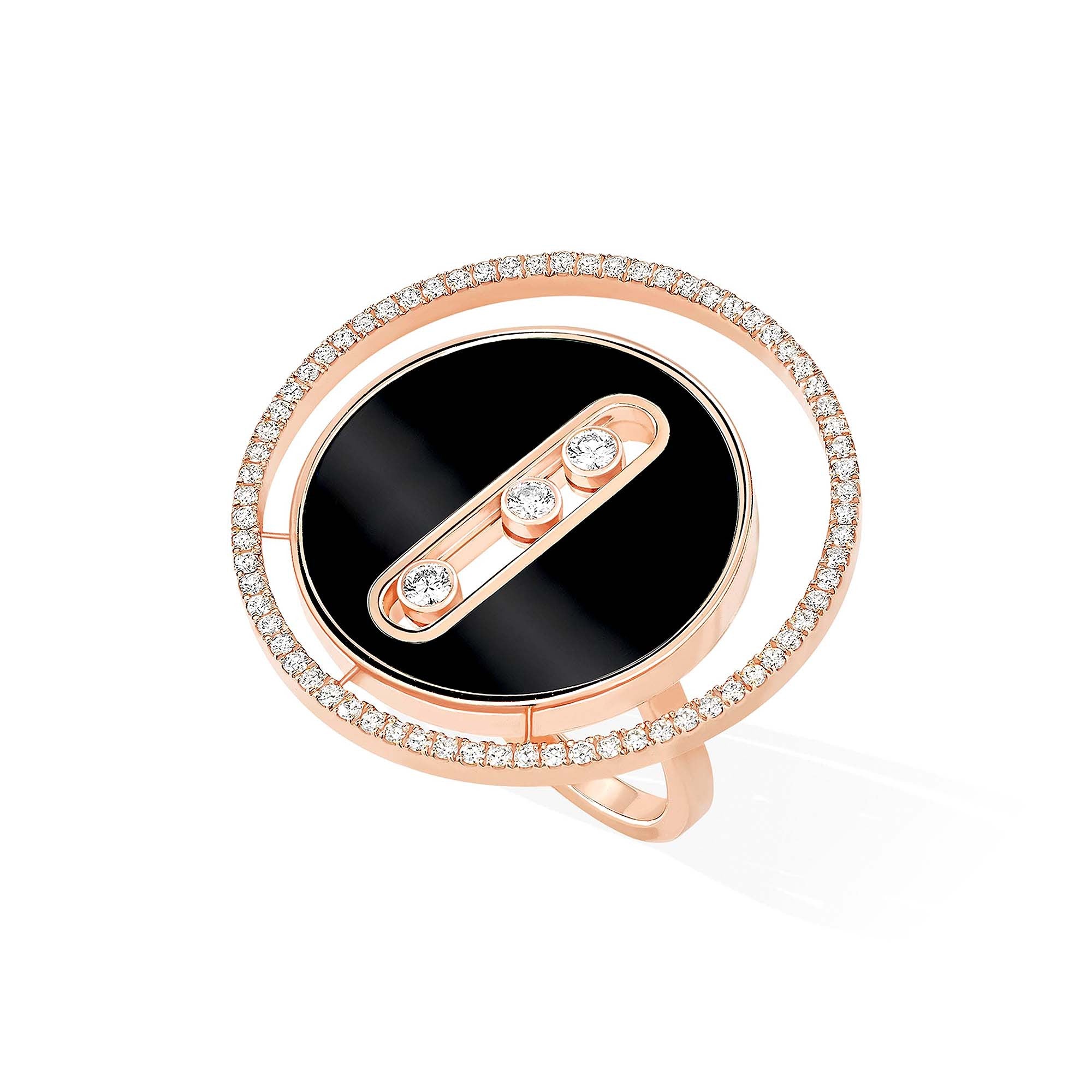 Messika Lucky Move GM Ring Onyx (12323-PG) aus Roségold mit Diamant und Onyx