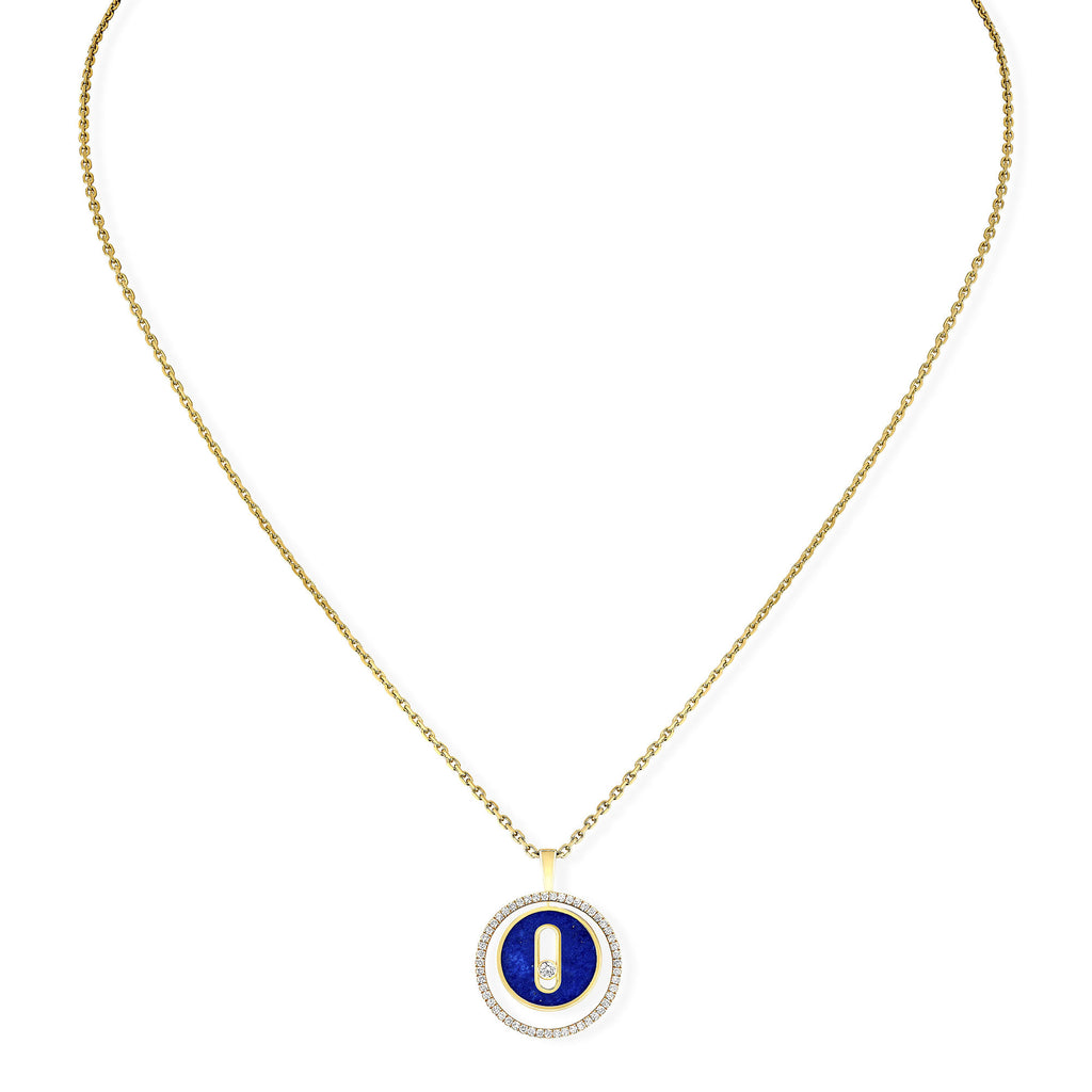 Messika Lucky Move Halskette KM Lapislazuli (11978-YG) aus Gelbgold mit Diamant und Lapislazuli