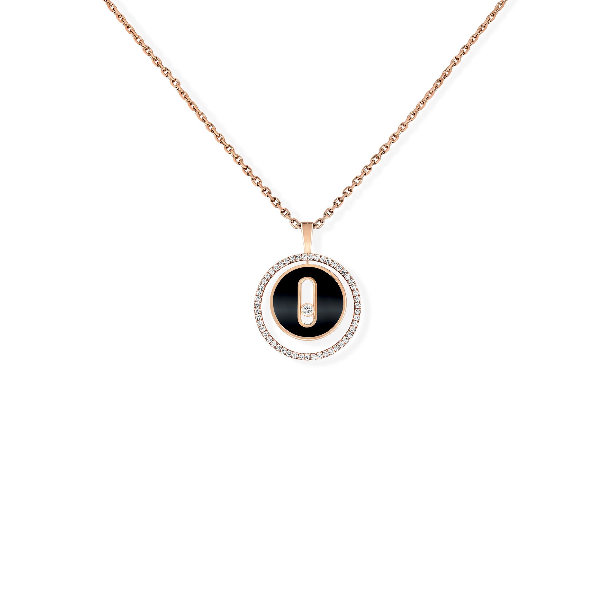 Messika Lucky Move Kette KM Onyx (12317-PG) aus Roségold mit Diamant und Onyx