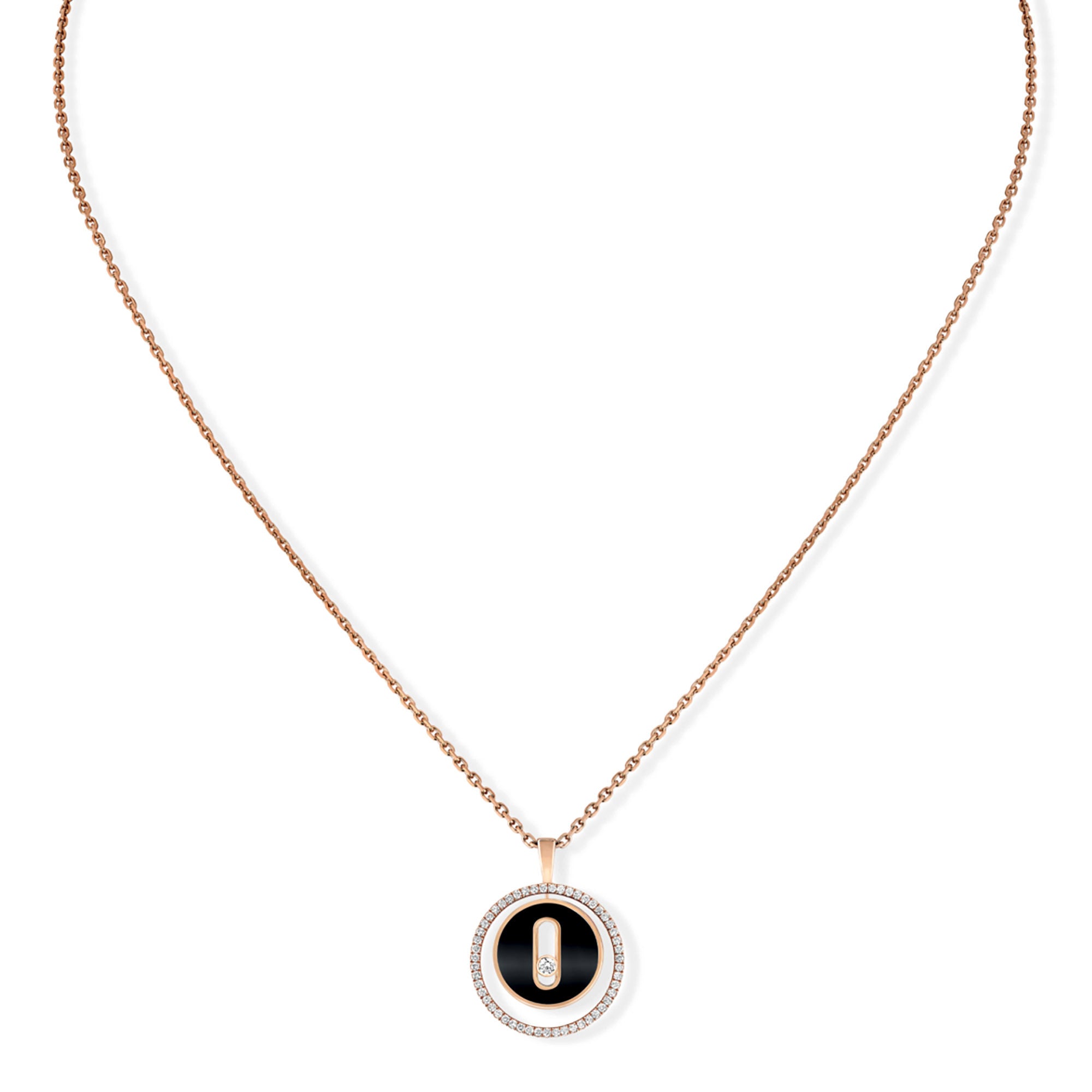 Messika Lucky Move Kette KM Onyx (12317-PG) aus Roségold mit Diamant und Onyx