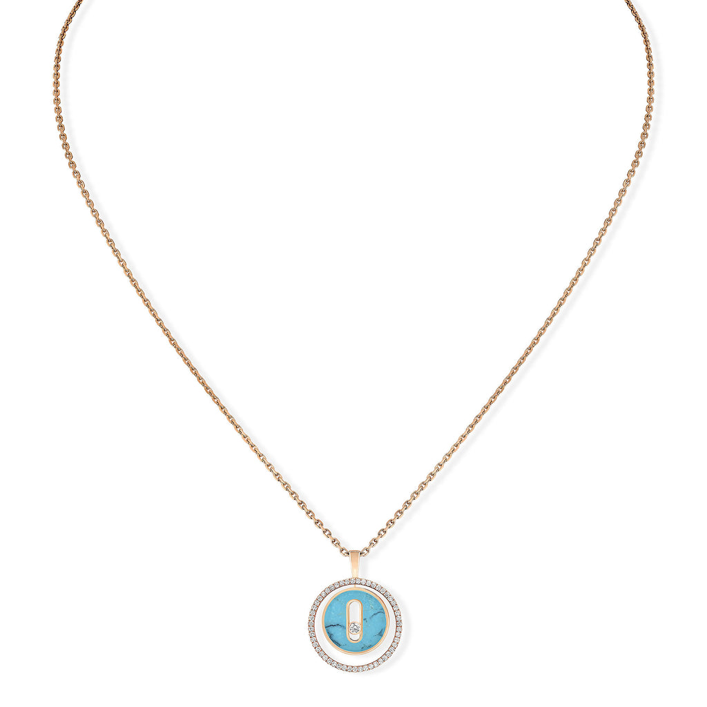Messika Lucky Move Kette KM Türkis (11649-PG) aus Roségold mit Diamant und Türkis