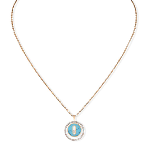 Messika Lucky Move Kette KM Türkis (11649-PG) aus Roségold mit Diamant und Türkis