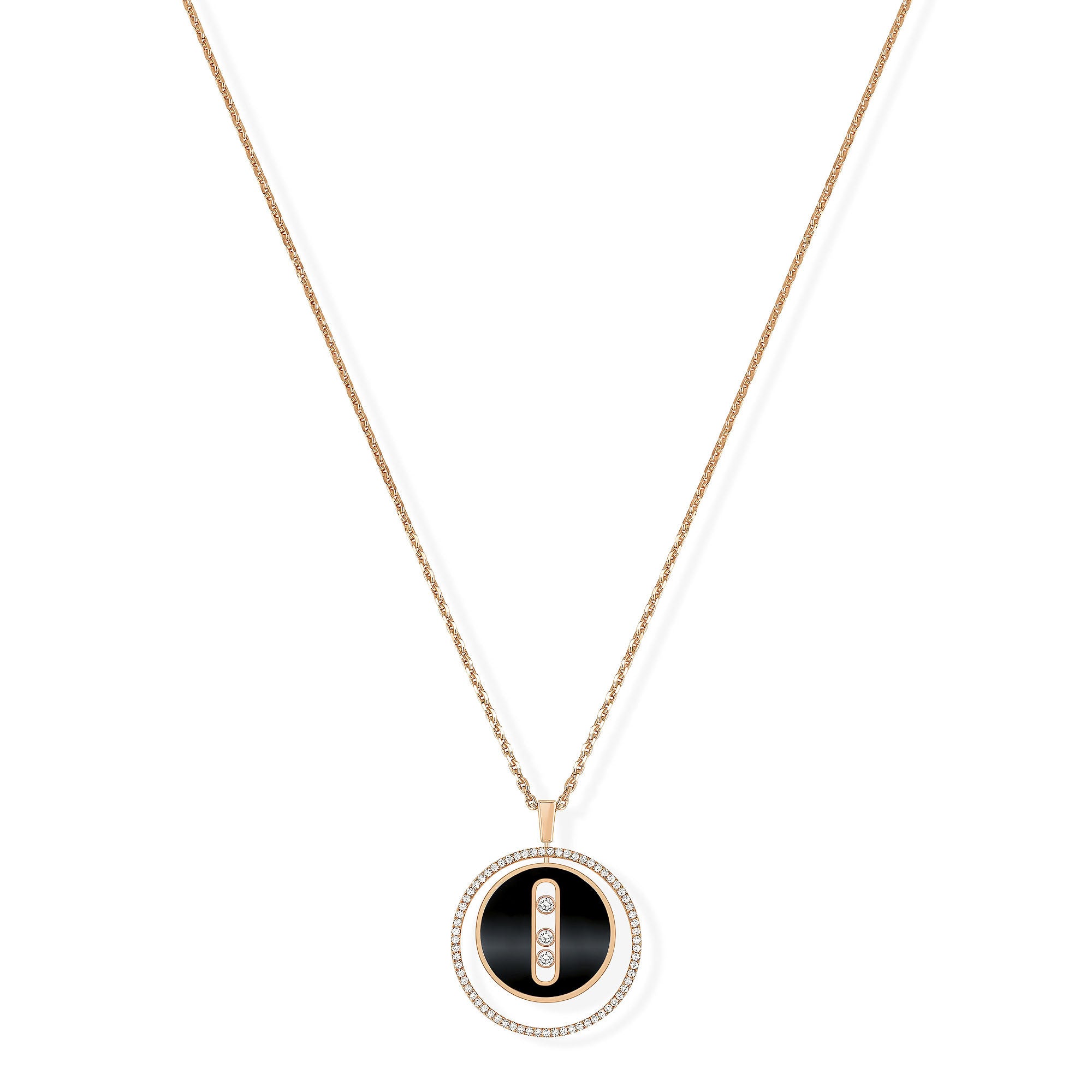 Messika Lucky Move Kette MM Onyx (10838-PG) aus Roségold mit Diamant und Onyx