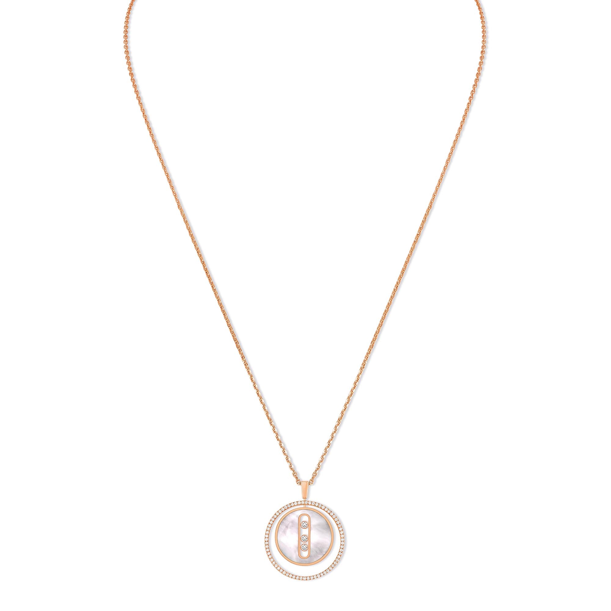 Messika Lucky Move MM weißes Perlmutt (10834-PG) aus Roségold mit Diamant und Perlmutt