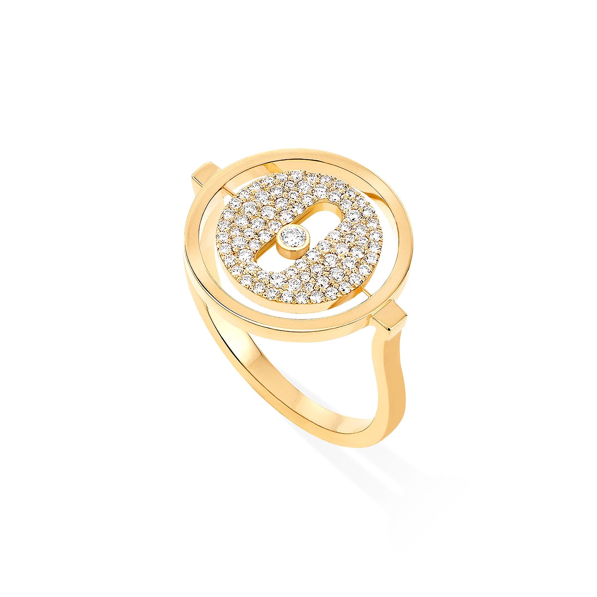 Messika Lucky Move Pavée PM Ring (07534-YG) aus Gelbgold mit Diamant