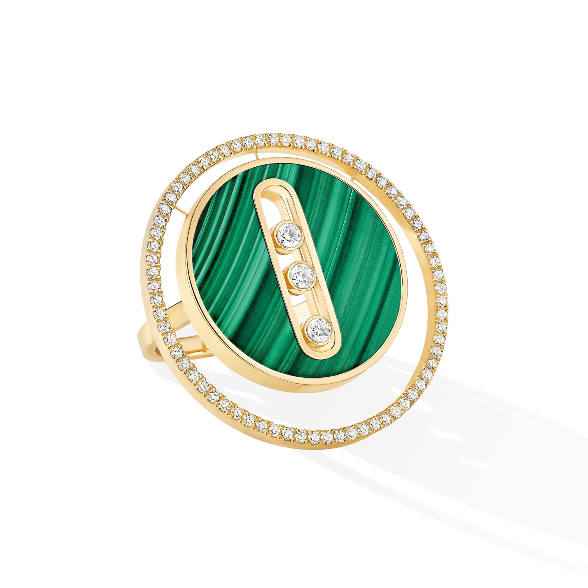 Messika Lucky Move Ring GM Malachit (11274-YG) aus Gelbgold mit Diamant und Malachit