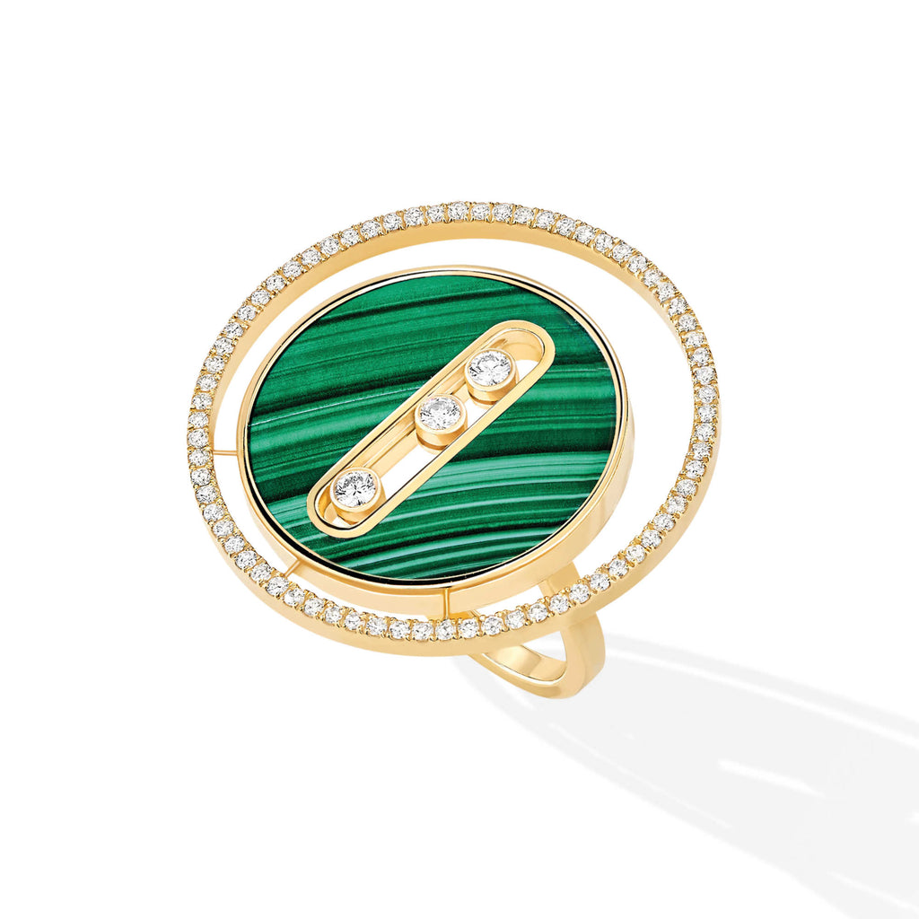 Messika Lucky Move Ring GM Malachit (11274-YG) aus Gelbgold mit Diamant und Malachit