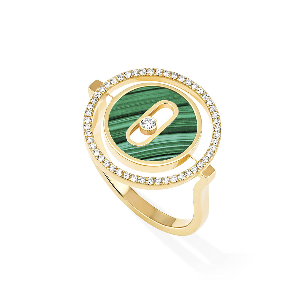 Messika Lucky Move Ring KM Malachit (11953-YG) aus Gelbgold mit Diamant und Malachit