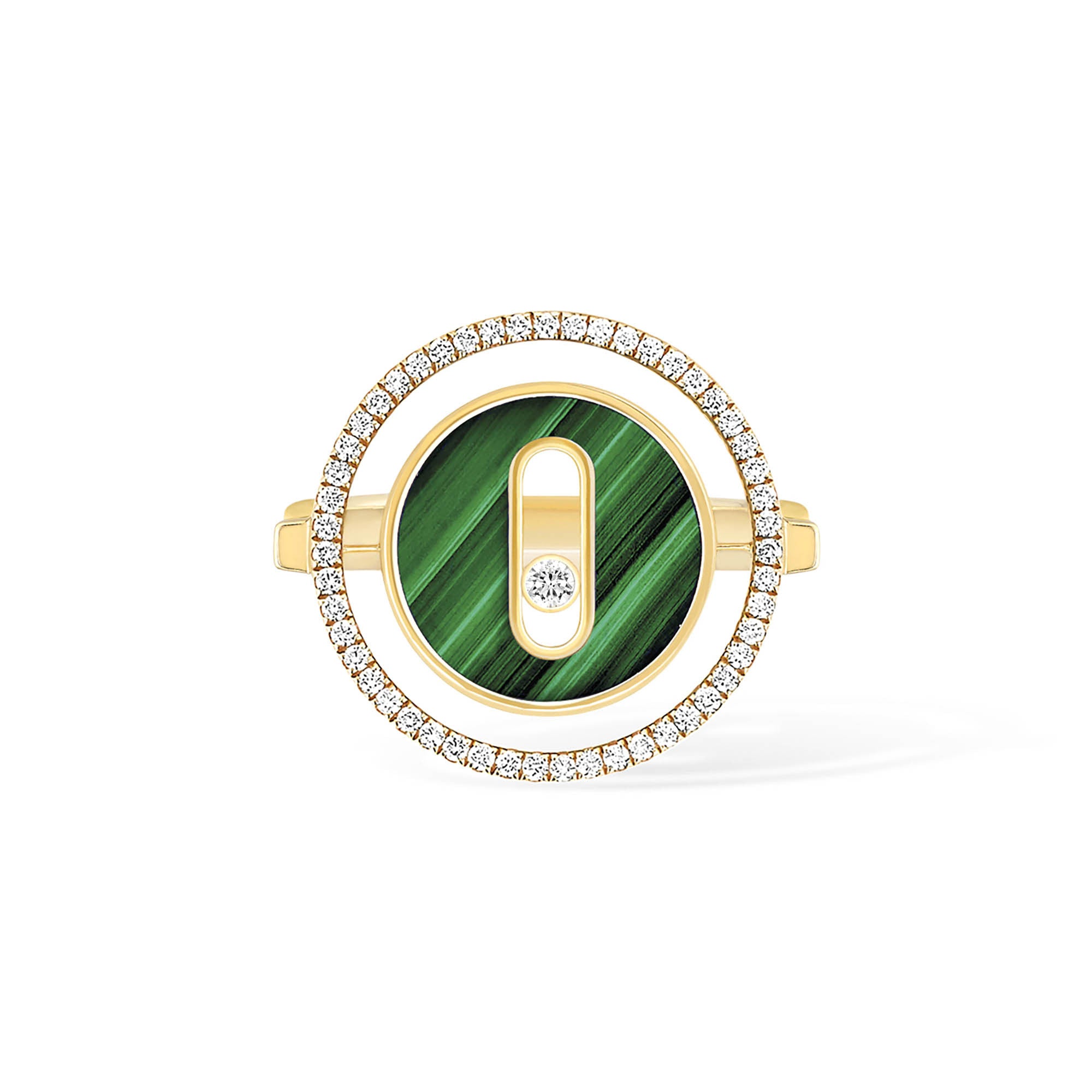 Messika Lucky Move Ring KM Malachit (11953-YG) aus Gelbgold mit Diamant und Malachit