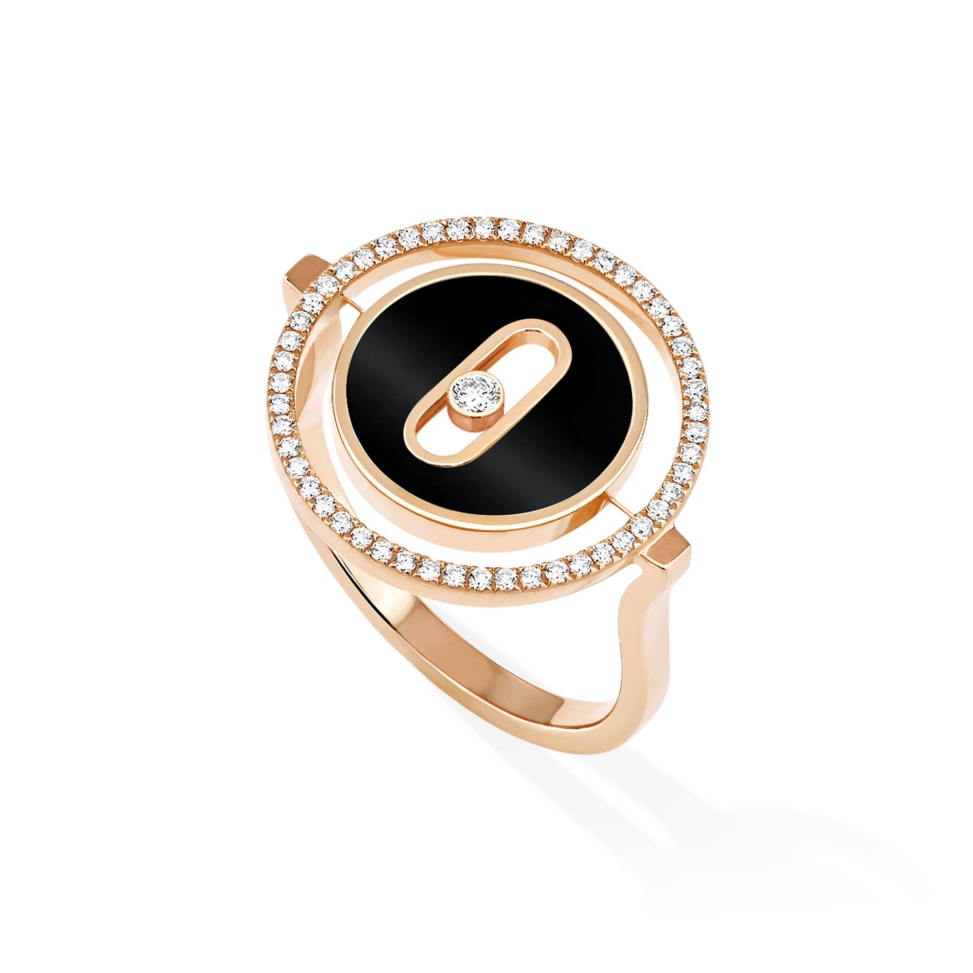 Messika Lucky Move Ring KM Onyx (12322-PG) aus Roségold mit Diamant und Onyx
