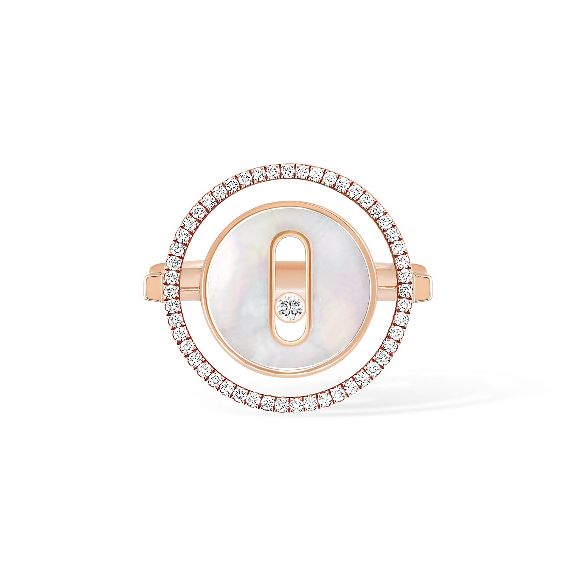 Messika Lucky Move Ring KM Perlmutt (11952-PG) aus Roségold mit Diamant und Perlmutt