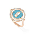 Messika Lucky Move Ring KM Türkis (12098-PG) aus Roségold mit Diamant und Türkis