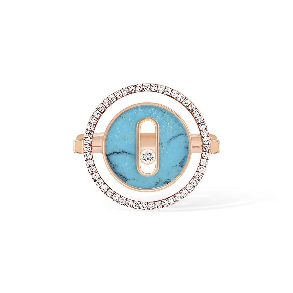 Messika Lucky Move Ring KM Türkis (12098-PG) aus Roségold mit Diamant und Türkis