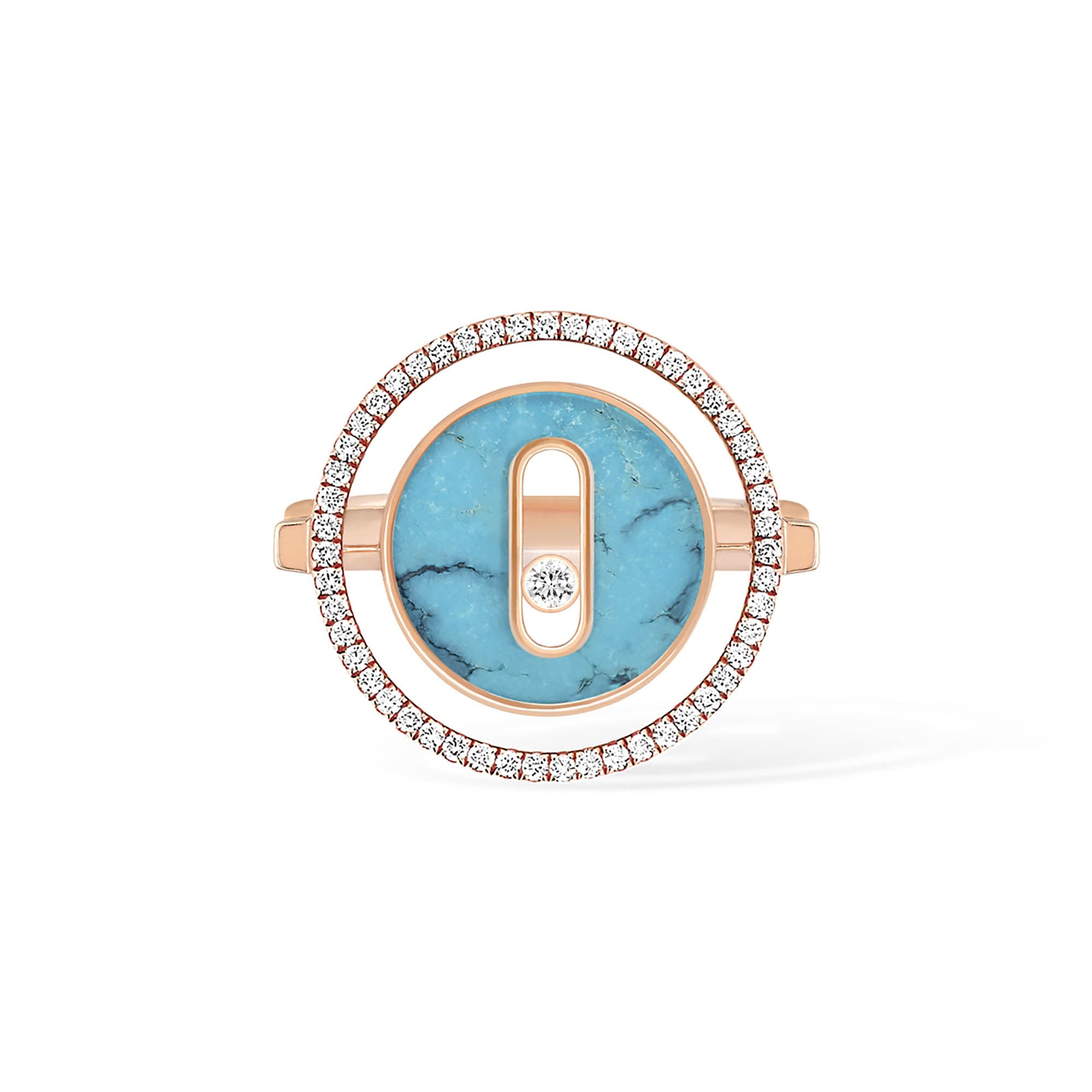 Messika Lucky Move Ring KM Türkis (12098-PG) aus Roségold mit Diamant und Türkis