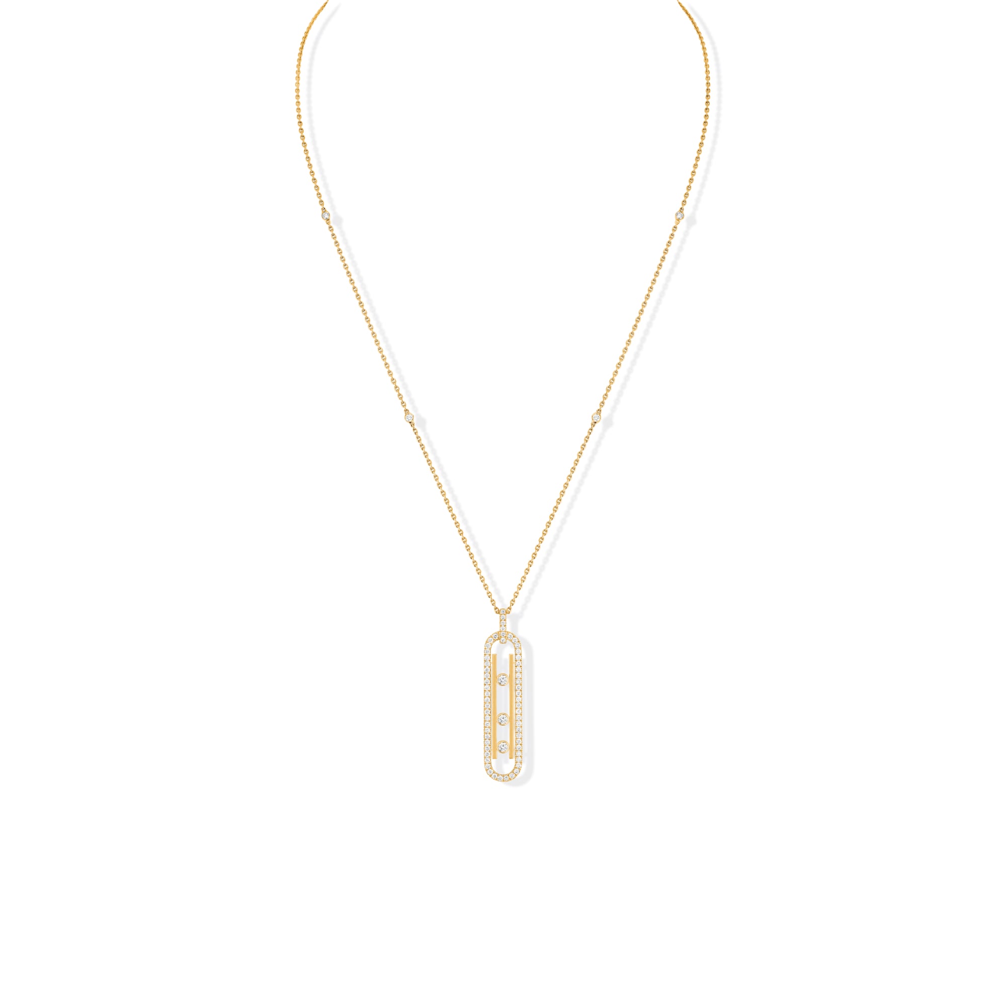 Messika Move 10th Anhänger mit Halskette (10032-YG) aus Gelbgold mit Diamant