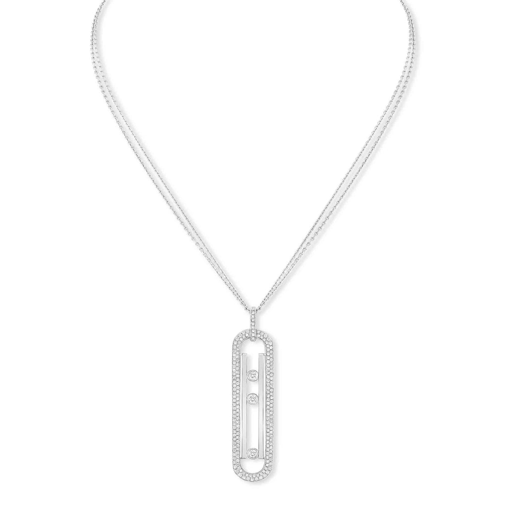 Messika Move 10th Diamantkette (07228-WG) aus Tricolor-Gold mit Diamant