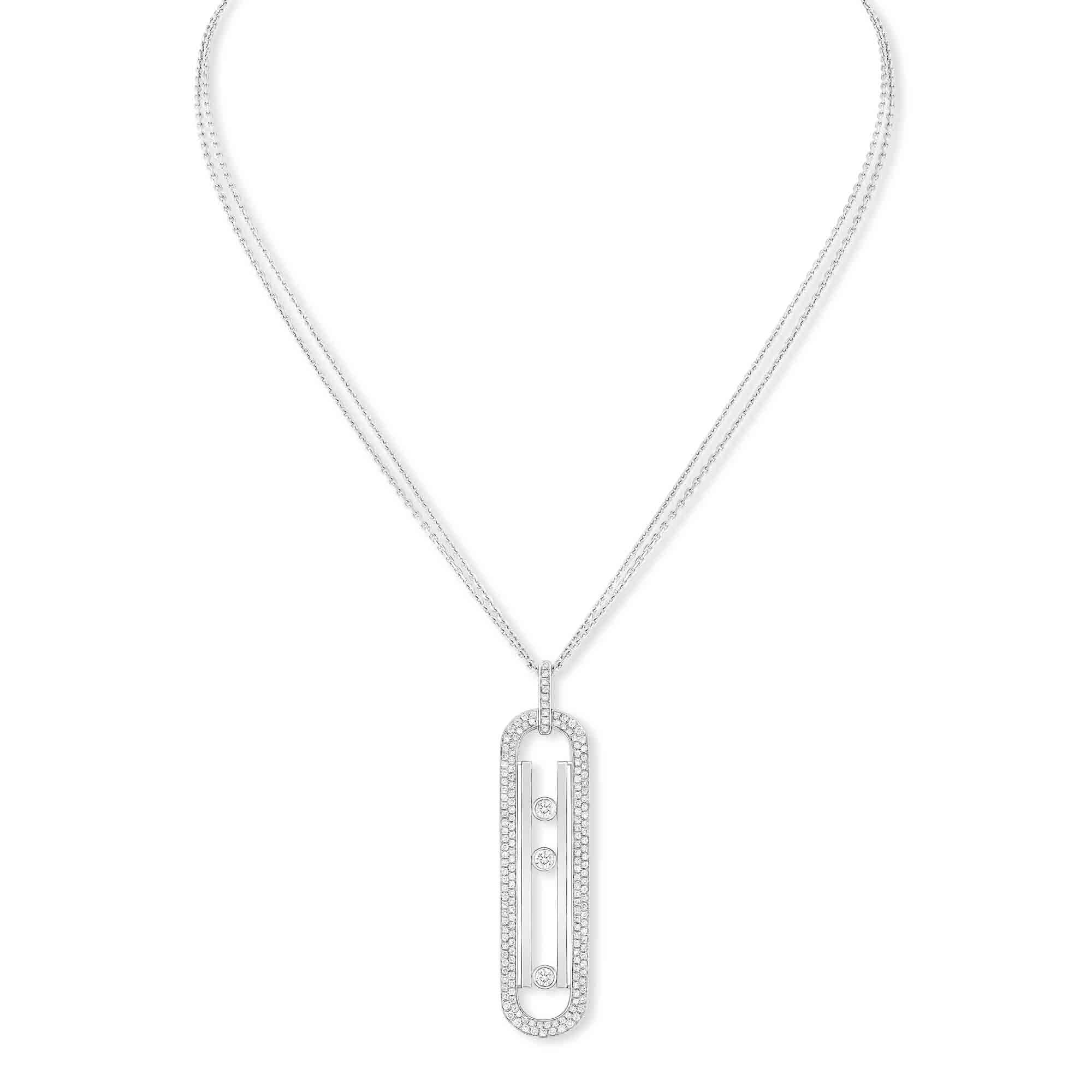 Messika Move 10th Diamantkette (07228-WG) aus Tricolor-Gold mit Diamant