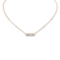 Messika Move Classique Baby Pavé Halskette (04322-PG) aus Roségold mit Diamant