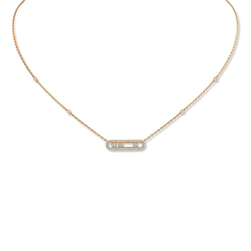 Messika Move Classique Baby Pavé Halskette (04322-YG) aus Gelbgold mit Diamant