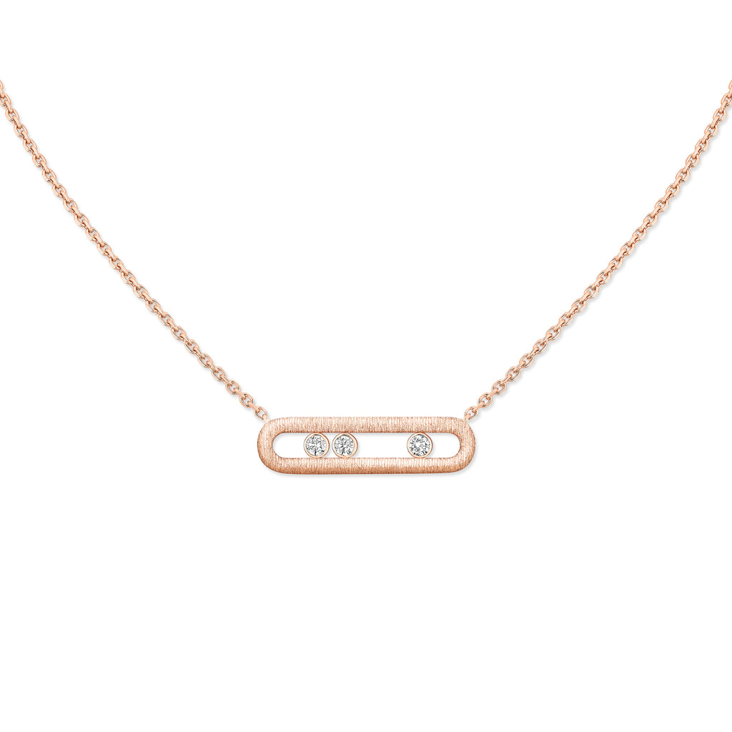 Messika Move Classique Ciselé Halskette (14667-PG) aus Roségold mit Diamant