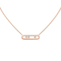 Messika Move Classique Ciselé Halskette (14667-PG) aus Roségold mit Diamant