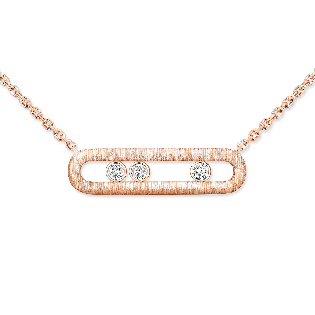 Messika Move Classique Ciselé Halskette (14667-PG) aus Roségold mit Diamant