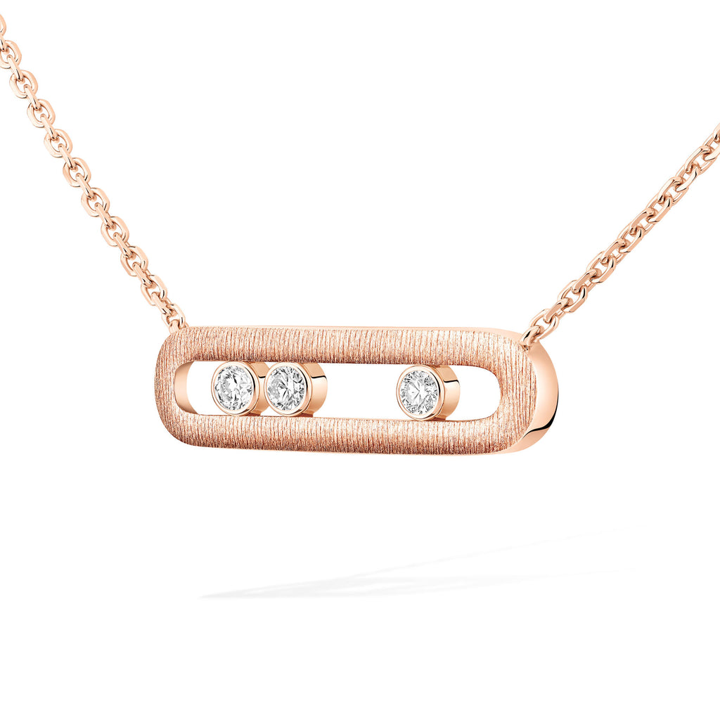 Messika Move Classique Ciselé Halskette (14667-PG) aus Roségold mit Diamant