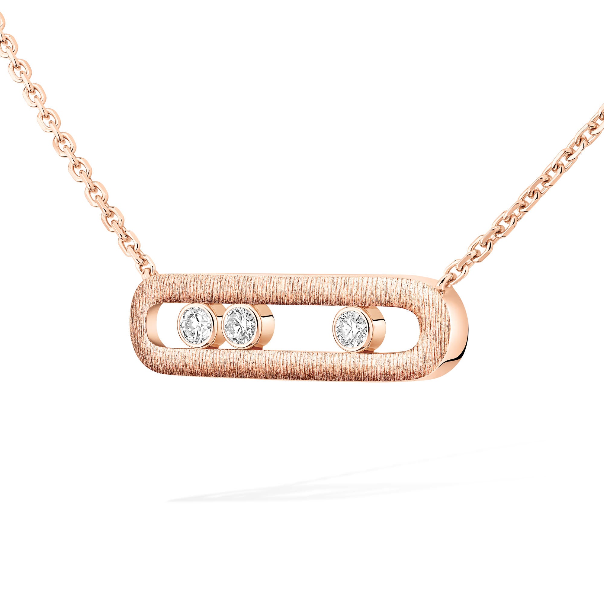 Messika Move Classique Ciselé Halskette (14667-PG) aus Roségold mit Diamant
