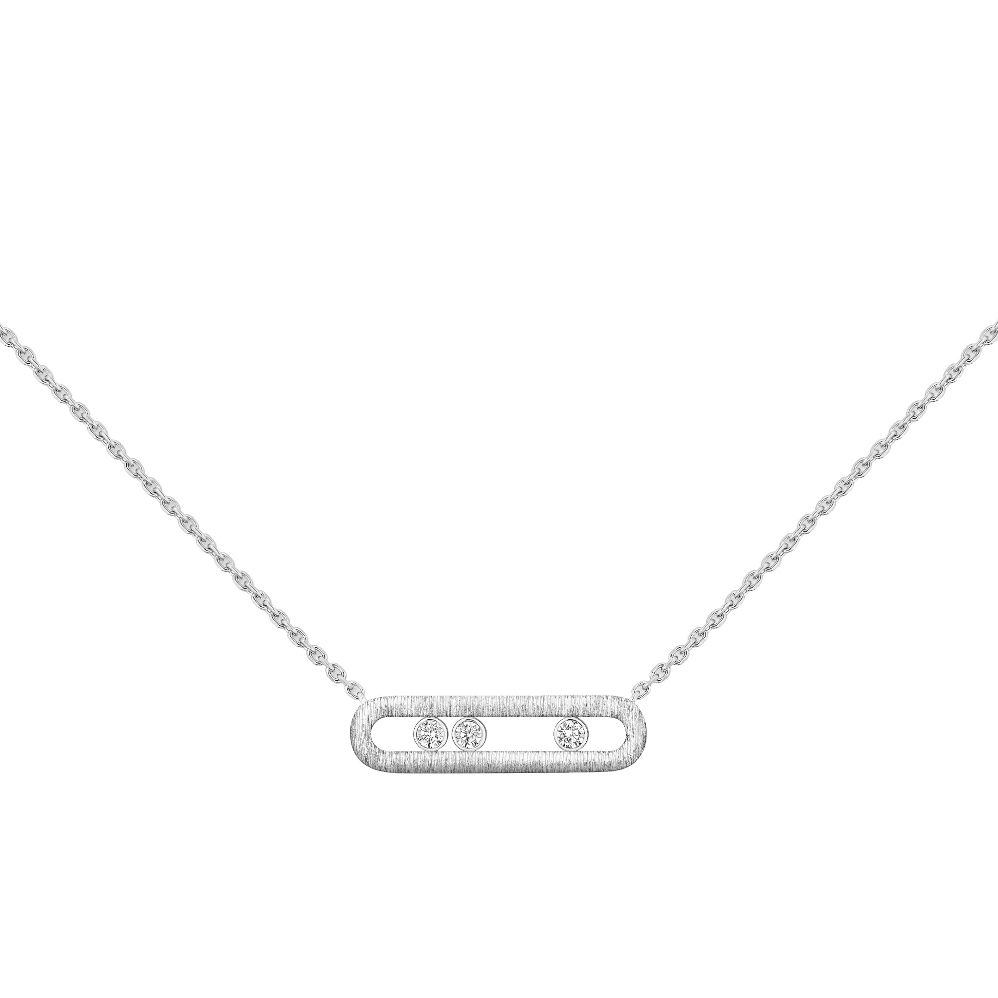 Messika Move Classique Ciselé Halskette (14667-WG) aus Weißgold mit Diamant